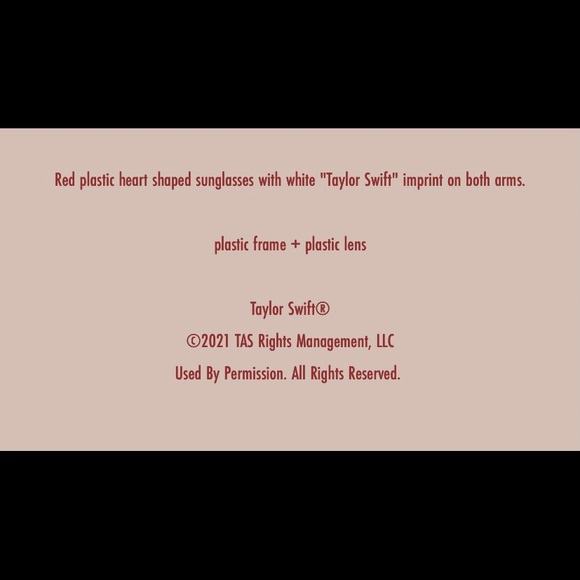 NEW Taylor Swift RED Sunglasses - Picture 8 of 10